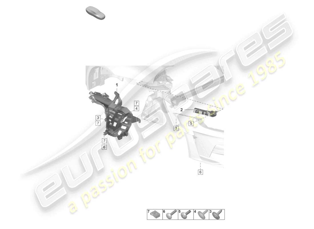 porsche 992 gt3/rs/st (2021 - 9j1) bumper rear fasteners gt3 rs part diagram