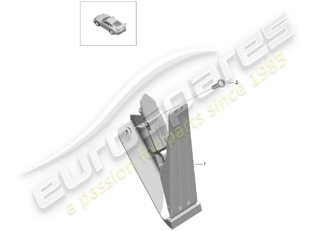 porsche 991 turbo (2018) brake and acc. pedal assembly part diagram