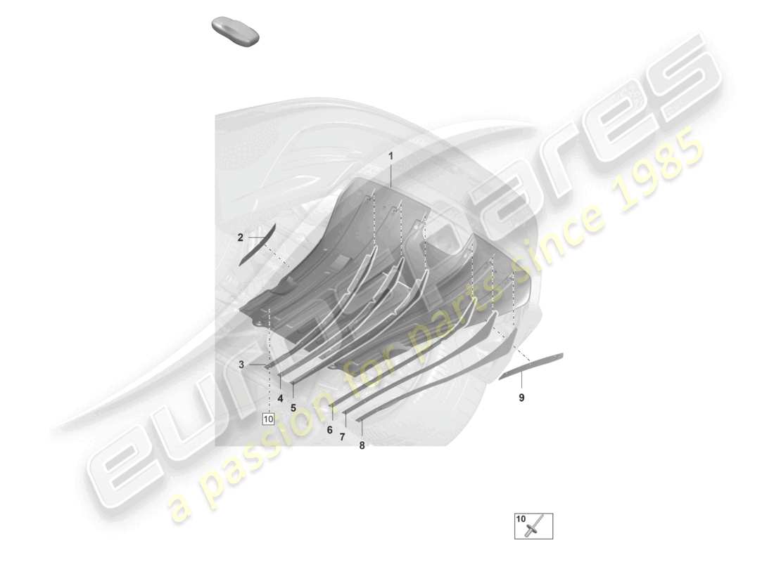 porsche 992 gt3/rs/st (2021 - 9j1) underbody trim rear diffuser individual parts part diagram