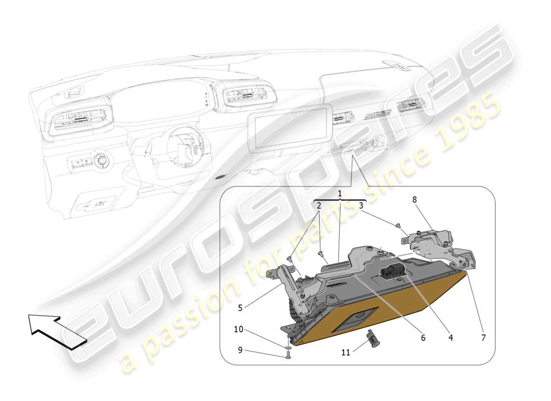 maserati mc20 cielo (2023) glove compartments part diagram