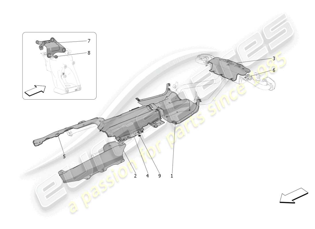 maserati grecale trofeo (2023) thermal insulating panels part diagram