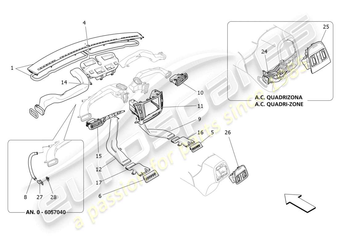 maserati levante trofeo (2020) a/c unit: diffusion part diagram