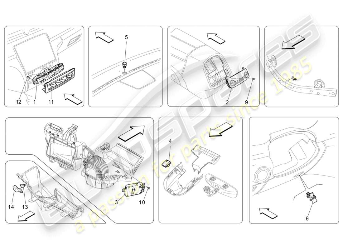 maserati quattroporte (2018) a/c unit: electronic control part diagram