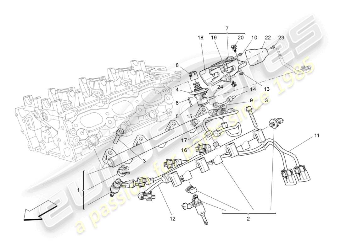 maserati levante (2020) fuel pumps and connection lines part diagram