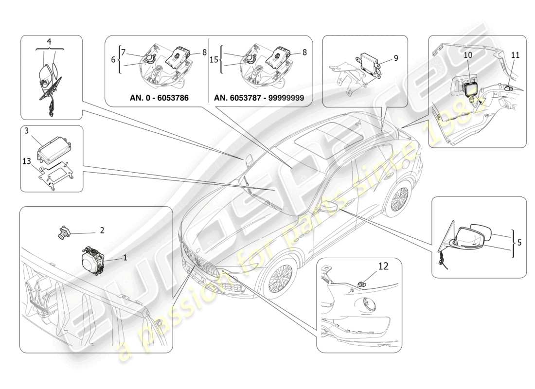 maserati levante (2017) drive assistance system part diagram