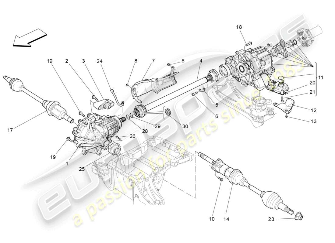 maserati levante (2017) front wheels transmission part diagram