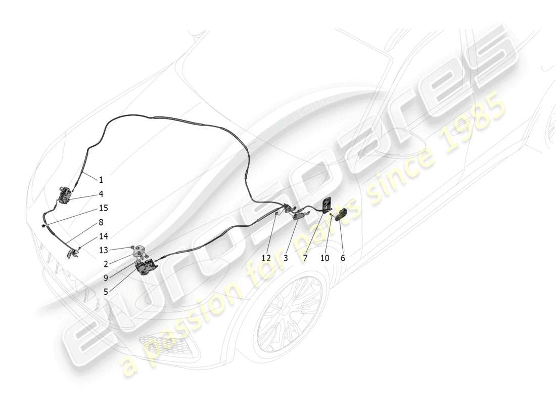 maserati grecale modena (2023) front lid opening button parts diagram