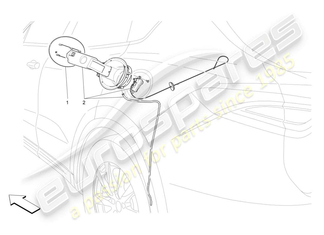 maserati levante (2020) fuel tank door and controls part diagram