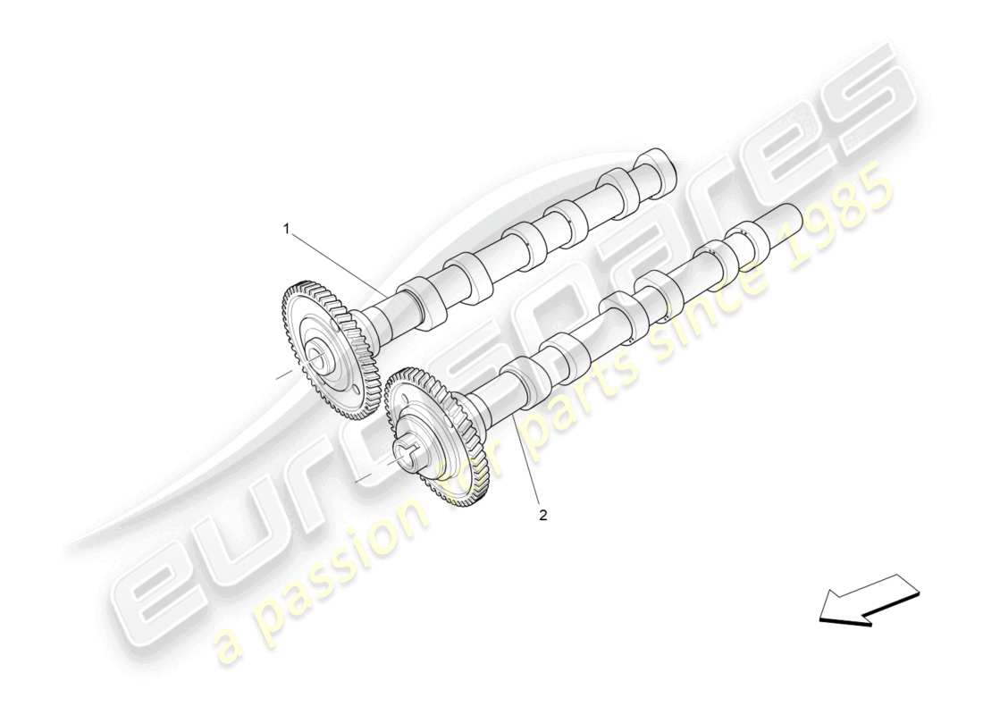 maserati quattroporte (2018) lh cylinder head camshafts part diagram