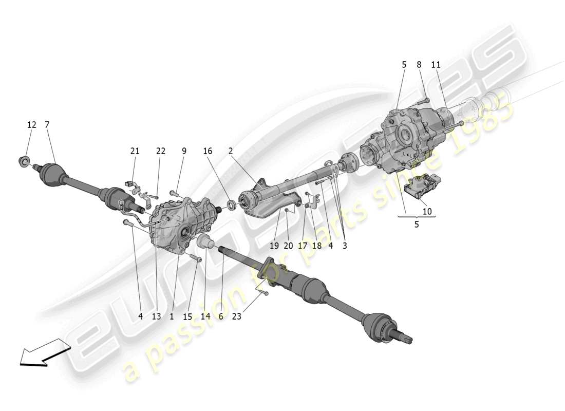 maserati grecale trofeo (2023) front wheels transmission part diagram