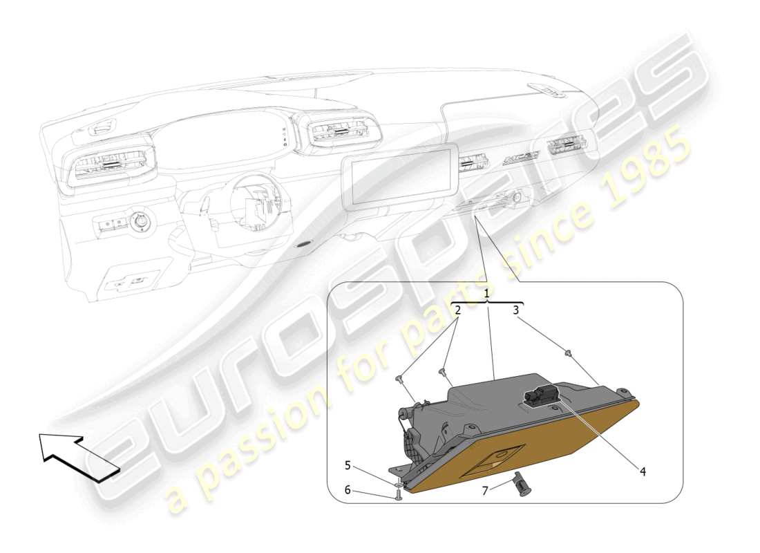 maserati mc20 cielo (2023) glove compartments part diagram