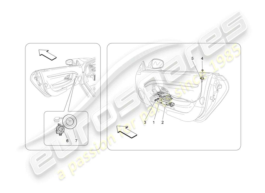 maserati grancabrio mc (2013) door devices part diagram