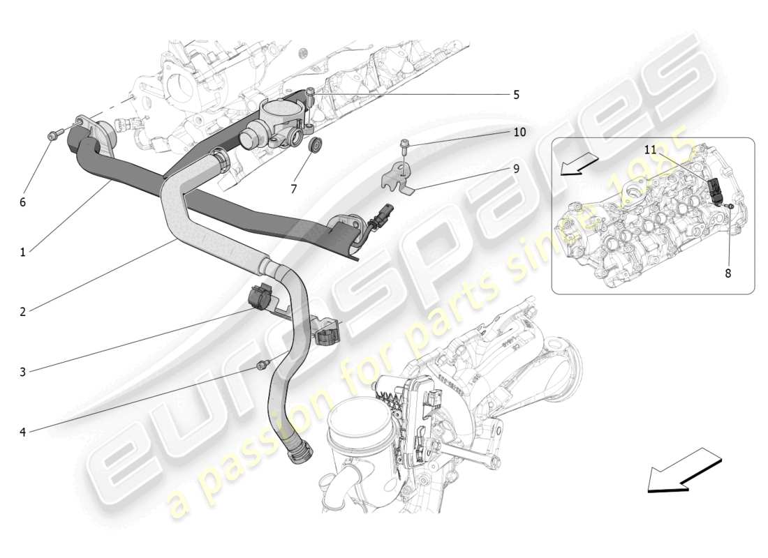 maserati grecale trofeo (2023) oil vapour recirculation system part diagram