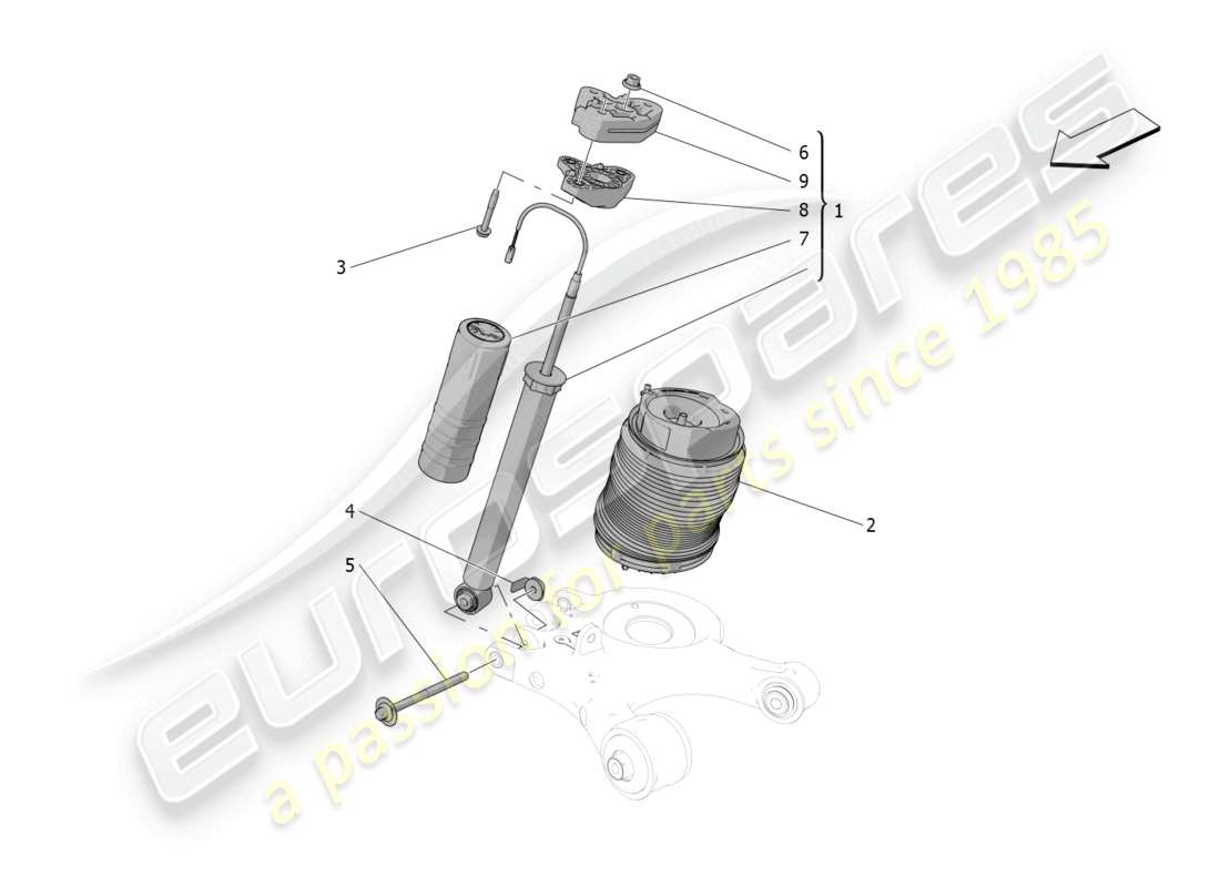 maserati grecale trofeo (2023) rear shock absorber devices part diagram