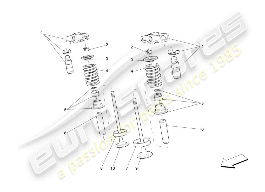 maserati levante (2019) valves part diagram