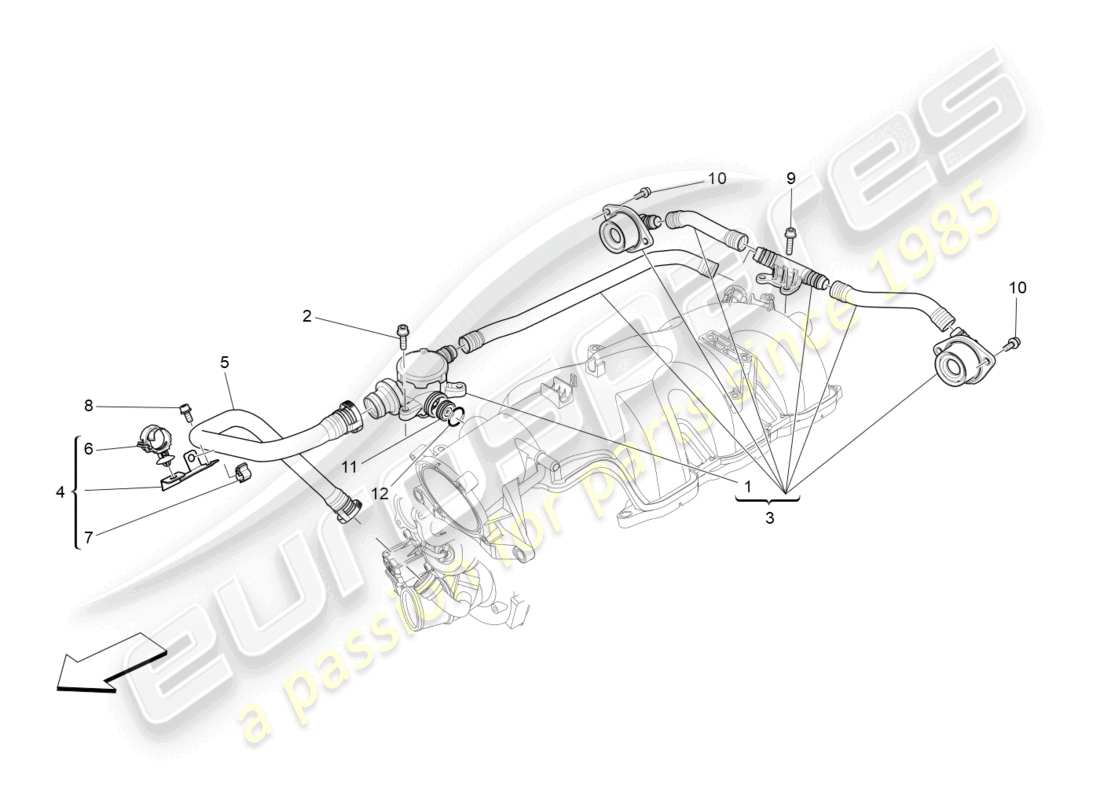 maserati levante (2020) oil vapour recirculation system part diagram