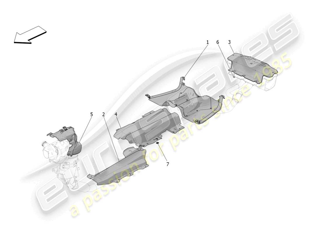 maserati grecale gt (2023) thermal insulating panels part diagram