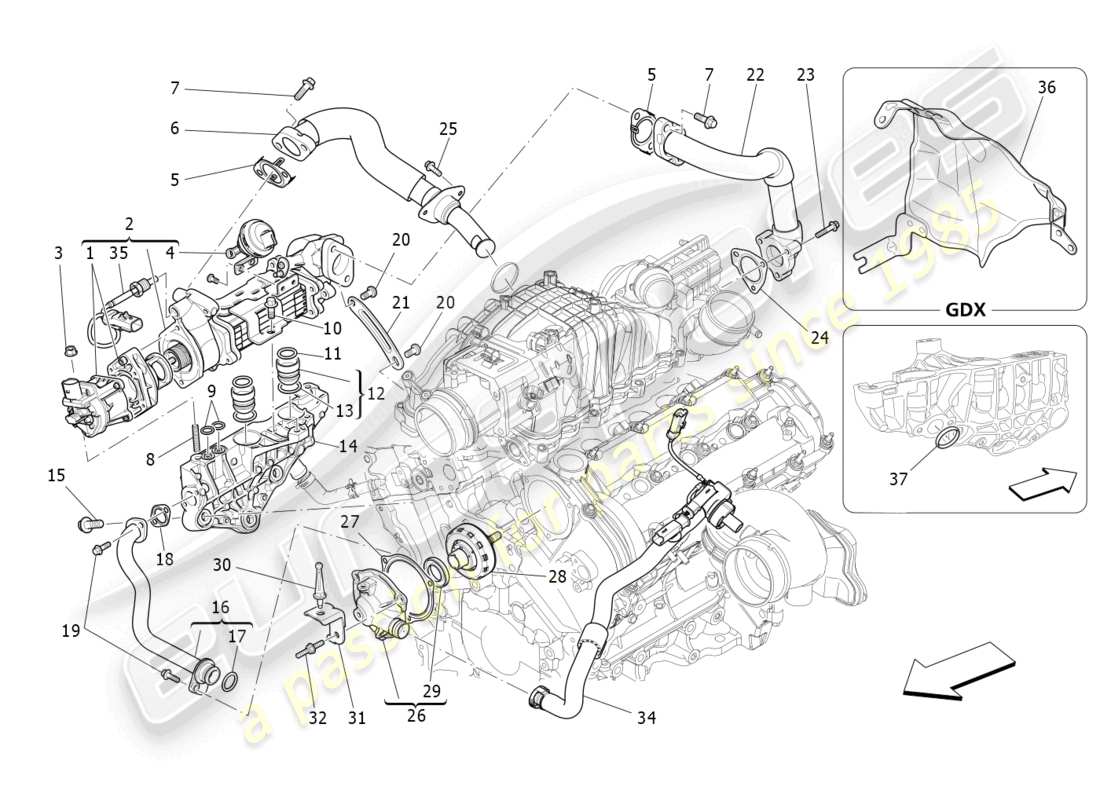 maserati levante (2017) oil vapour recirculation system part diagram