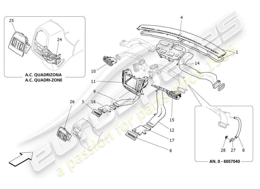 maserati levante trofeo (2020) a/c unit: diffusion part diagram