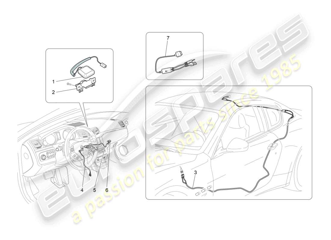 maserati granturismo mc stradale (2011) reception and connection system part diagram