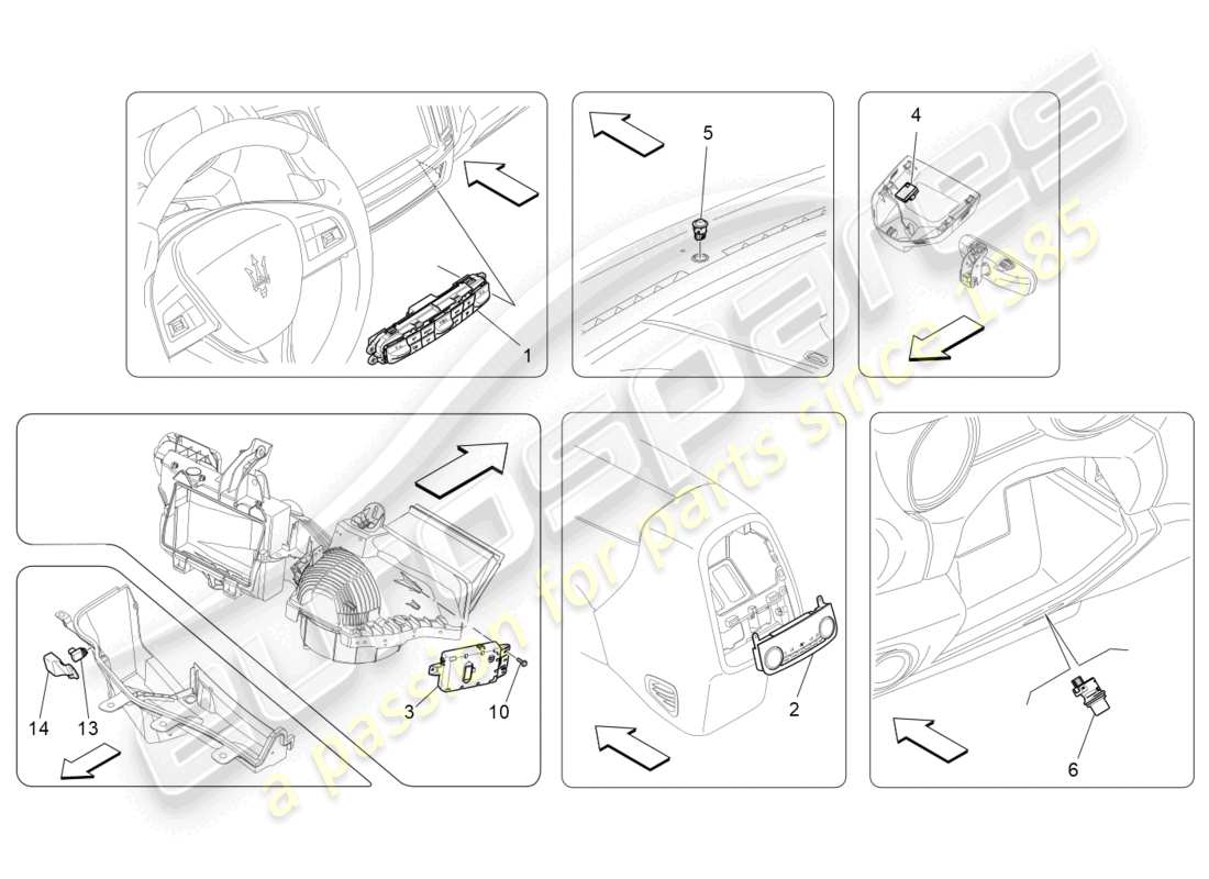 maserati levante (2017) a/c unit: electronic control part diagram