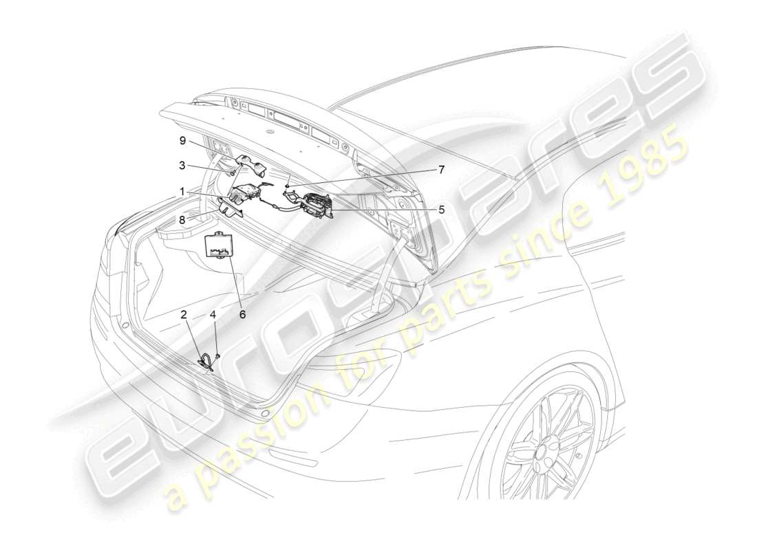 maserati ghibli fragment (2022) rear lid opening control part diagram