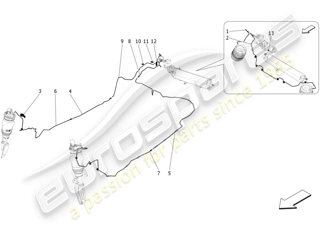 maserati grecale trofeo (2023) air suspension system part diagram