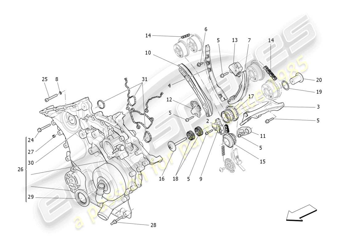 maserati levante (2017) timing parts diagram