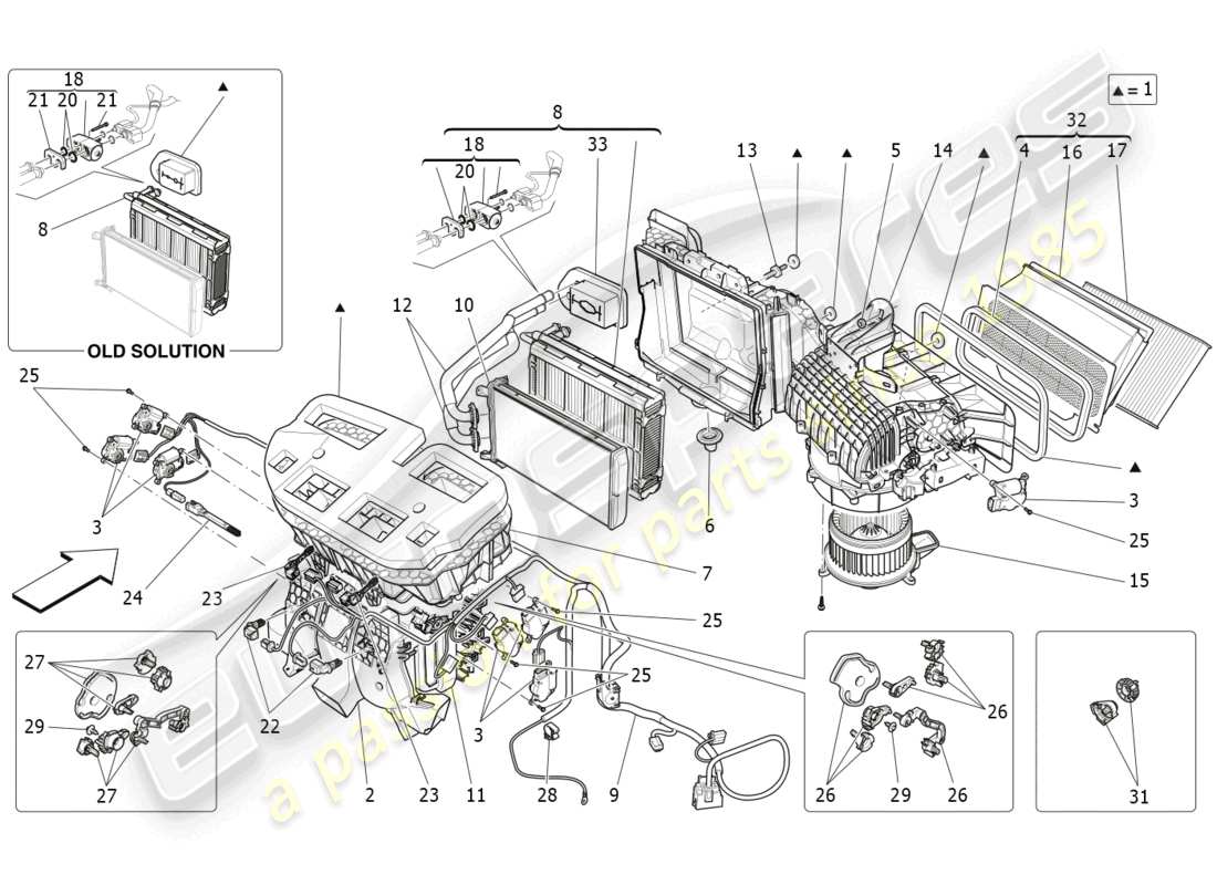 maserati levante trofeo (2020) a/c unit: dashboard devices part diagram