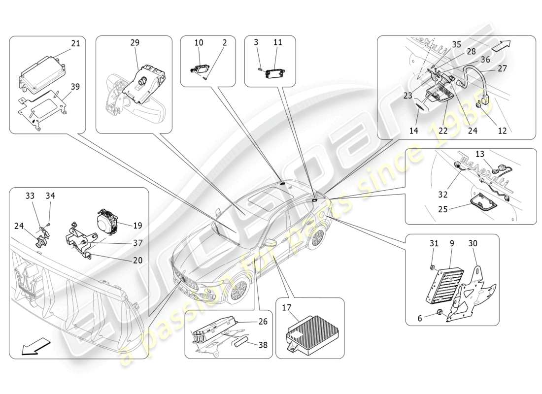 maserati levante tributo (2021) it system part diagram