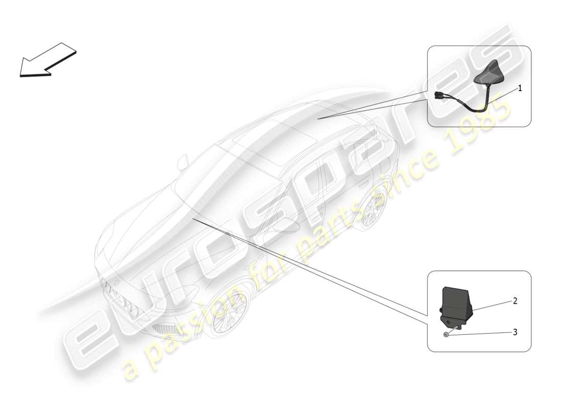 maserati grecale trofeo (2023) reception and connection system part diagram