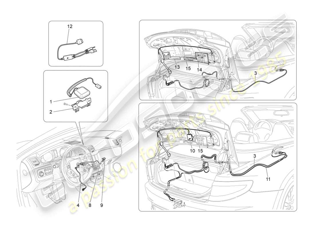 maserati grancabrio mc (2013) reception and connection system part diagram