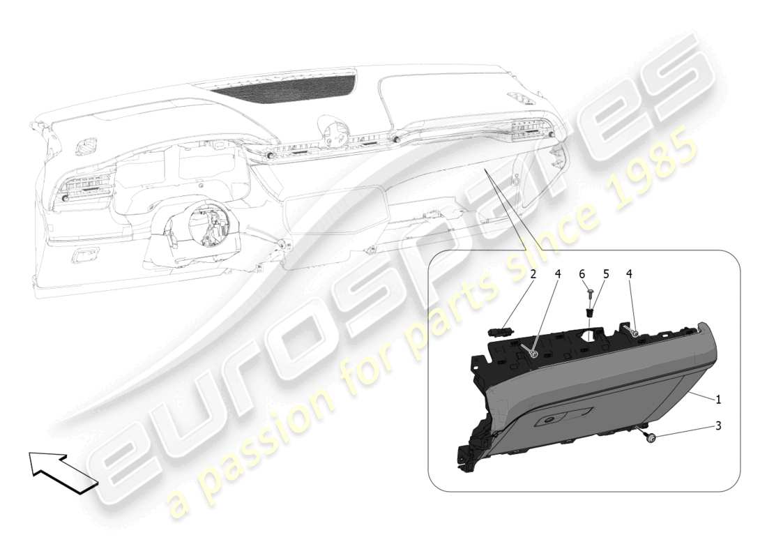 maserati grecale trofeo (2023) glove compartments part diagram