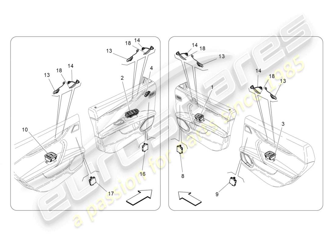 maserati ghibli fragment (2022) door devices part diagram