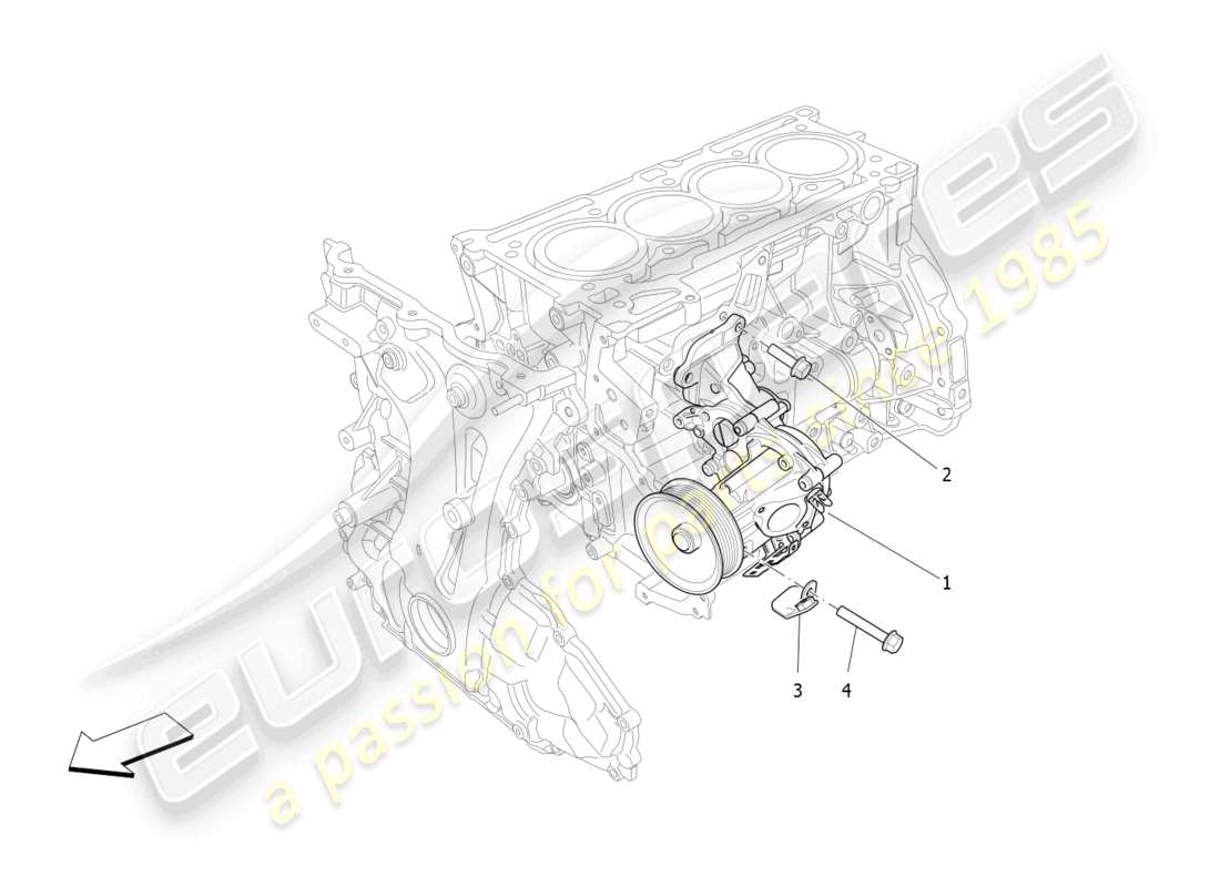 maserati ghibli fragment (2022) cooling system: water pump part diagram