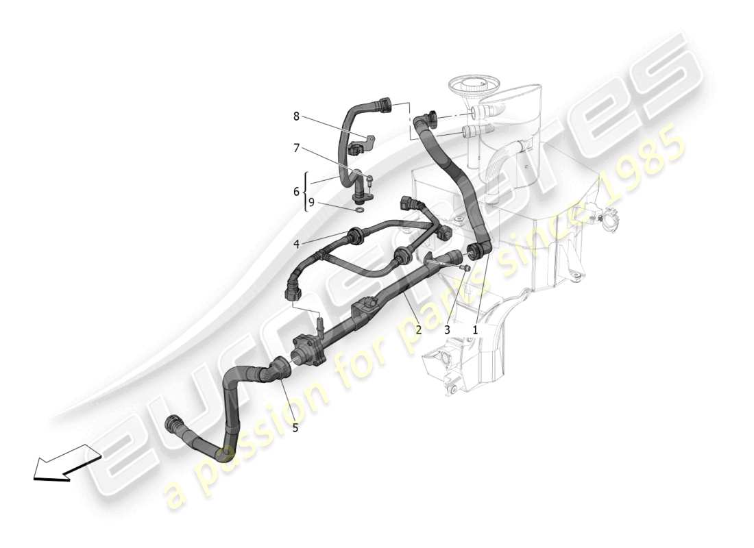 maserati mc20 cielo (2023) oil vapour recirculation system part diagram