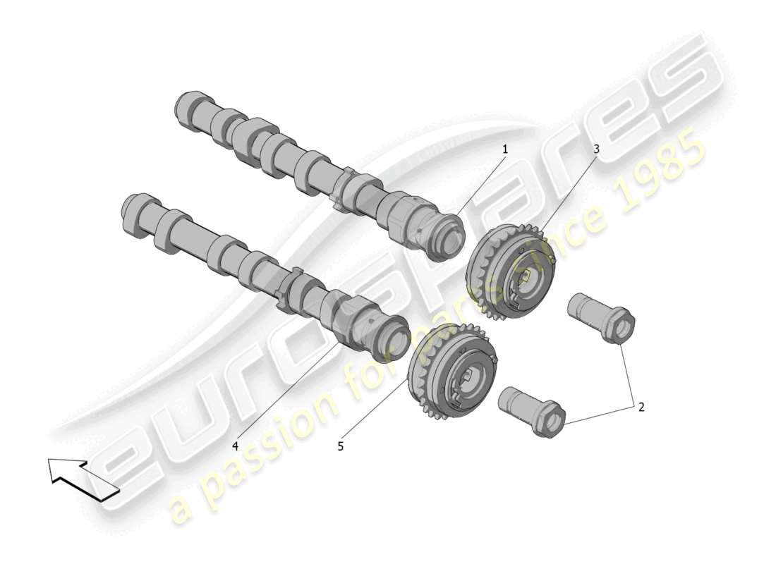 maserati mc20 cielo (2023) lh cylinder head camshafts part diagram