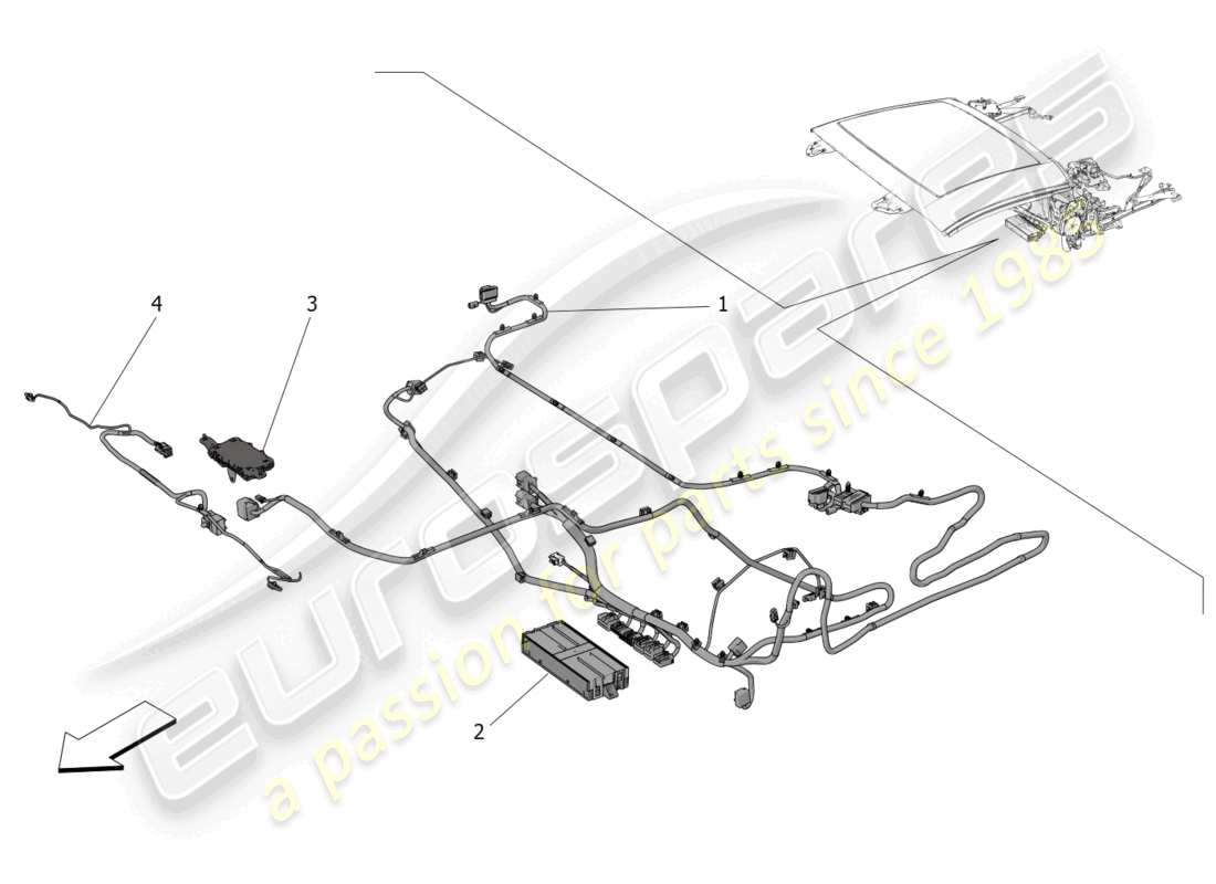 maserati mc20 cielo (2023) electrical capote: electronic control part diagram