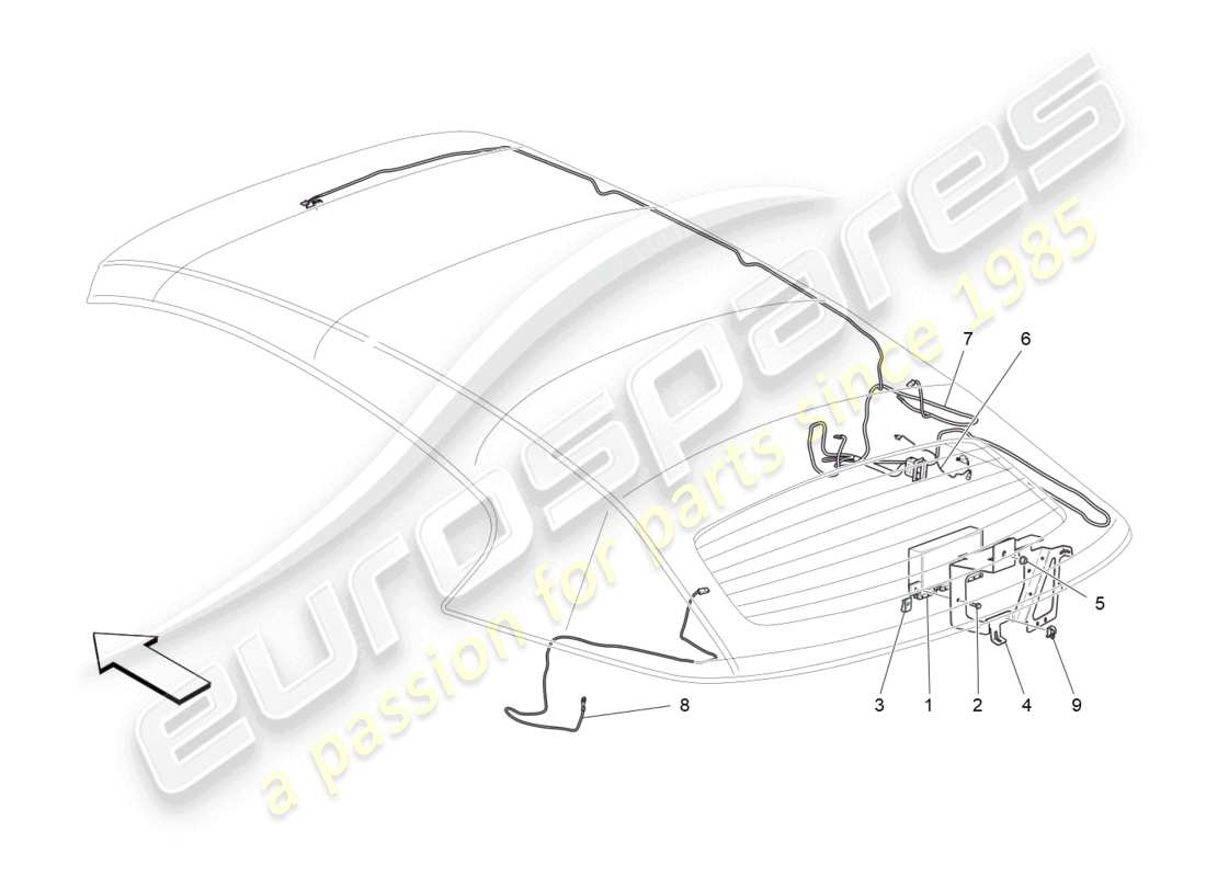 maserati grancabrio mc (2013) electrical capote: electronic control part diagram