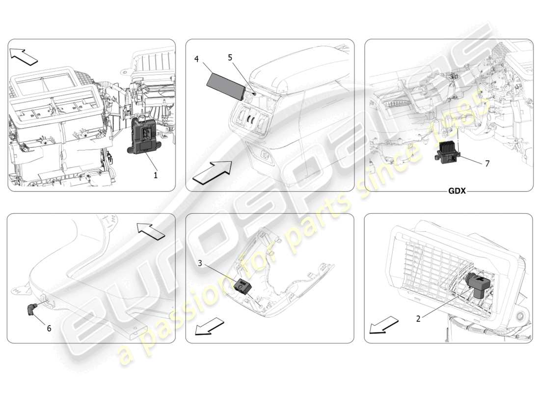 maserati grecale modena (2023) a/c unit: electronic control parts diagram