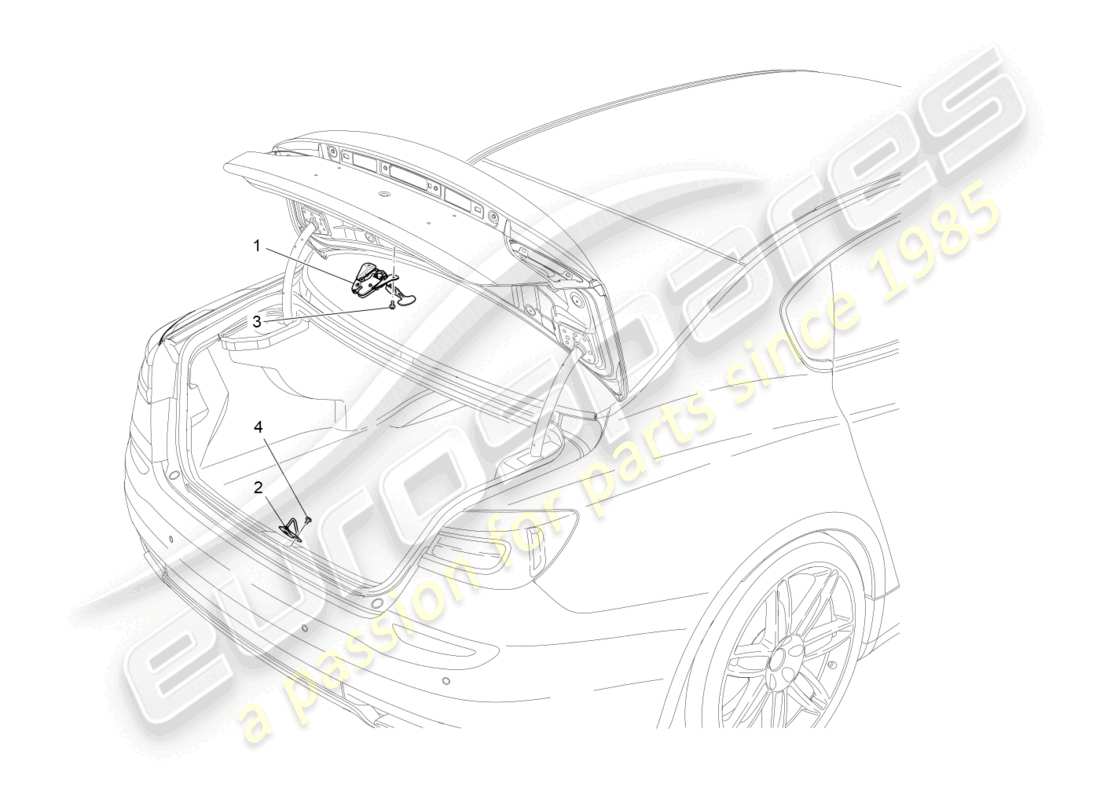 maserati quattroporte (2018) rear lid opening control part diagram