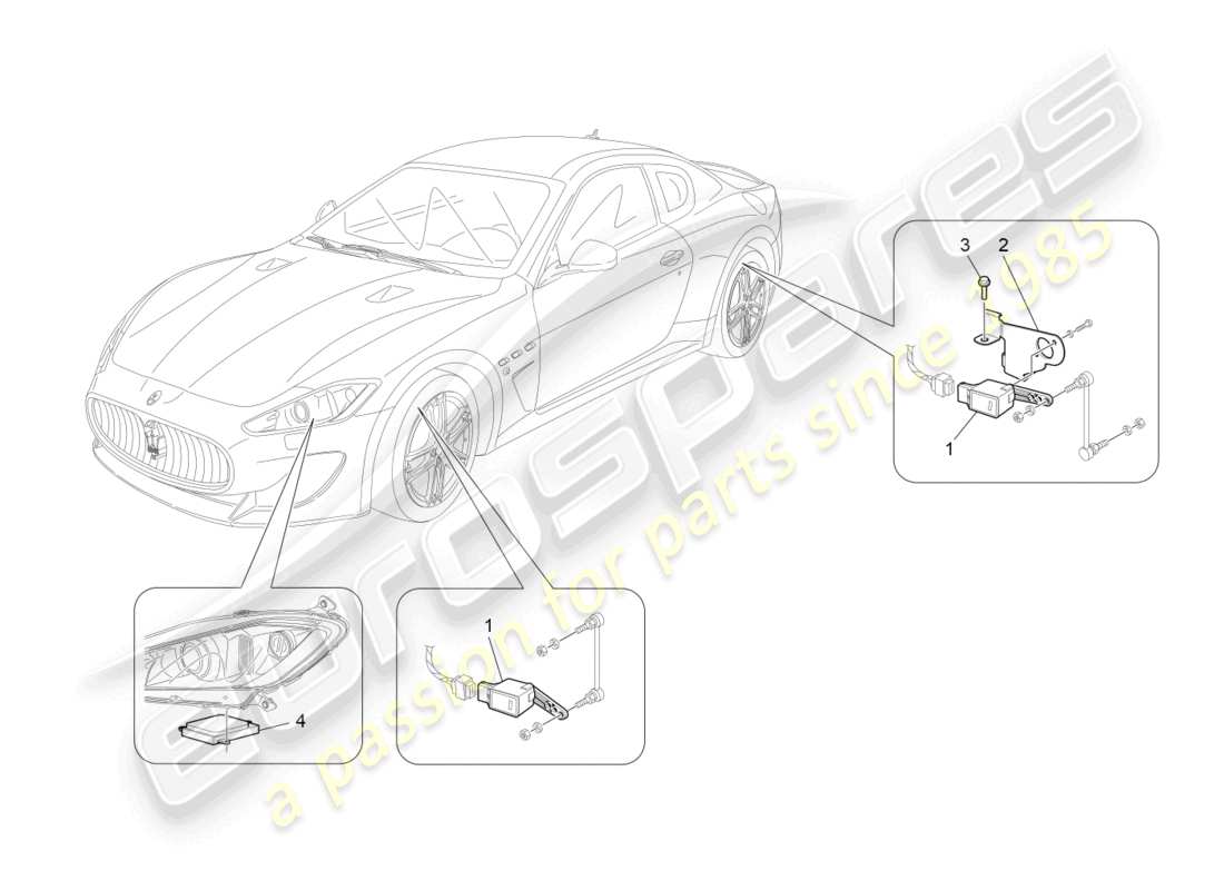 maserati granturismo mc stradale (2012) lighting system control part diagram