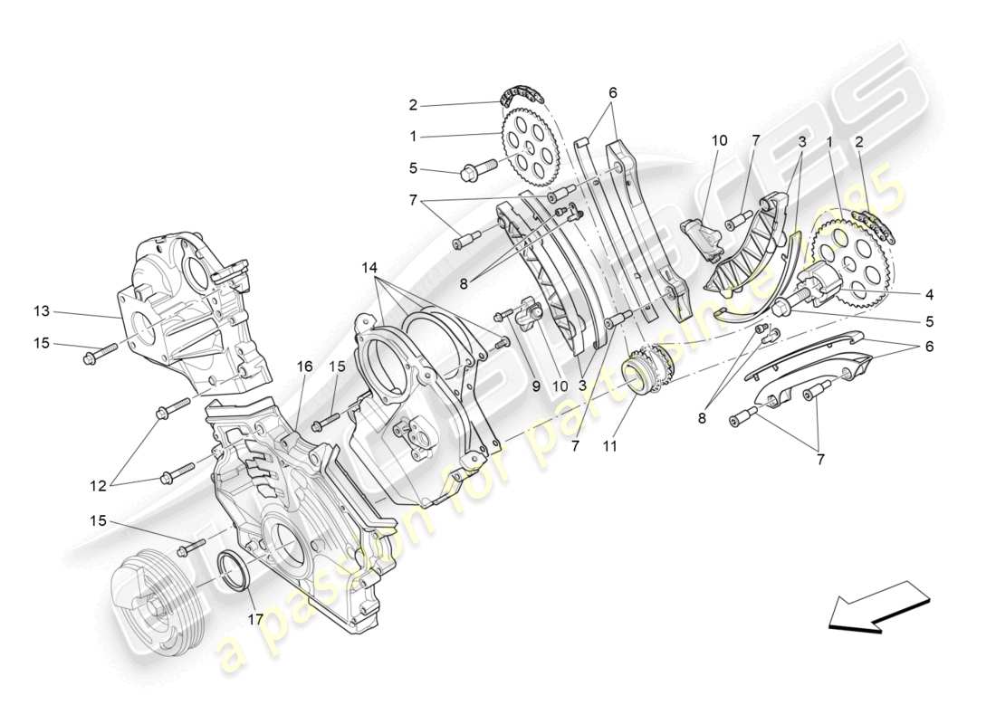 maserati quattroporte (2018) timing part diagram