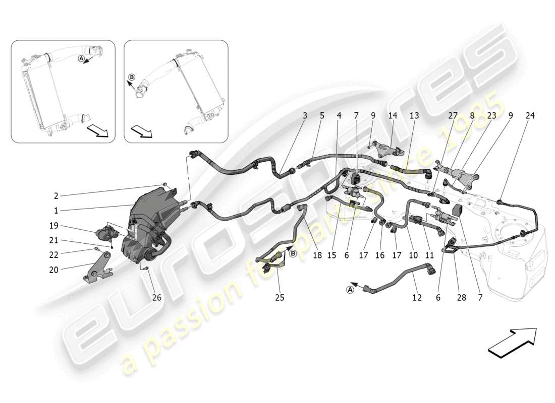 maserati mc20 cielo (2023) fuel vapour recirculation system part diagram