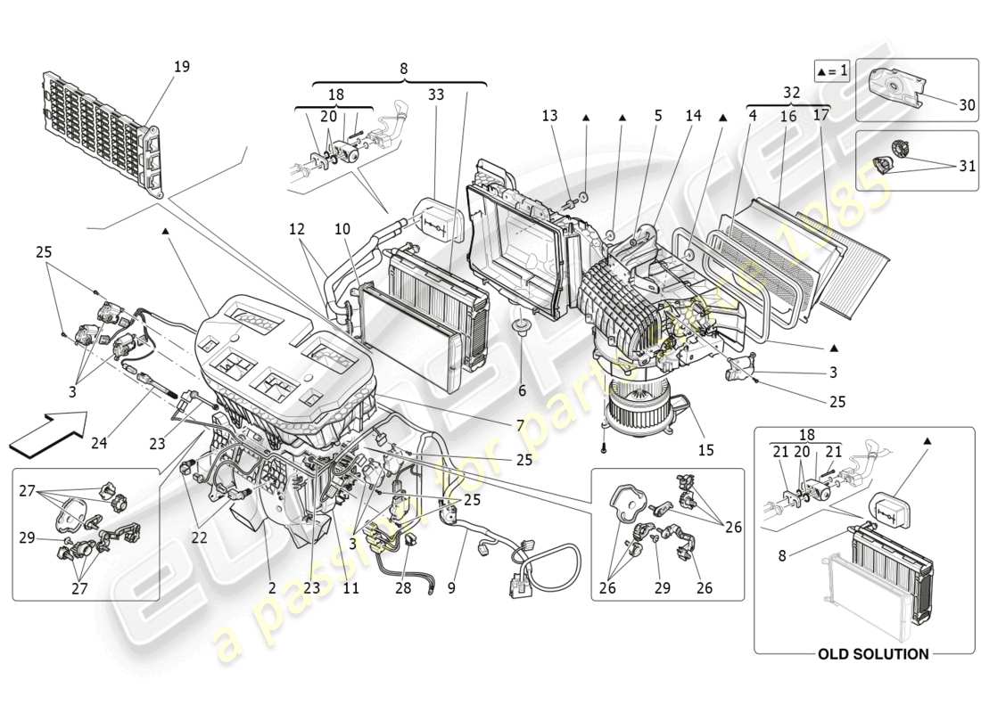 maserati levante (2019) a/c unit: dashboard devices part diagram