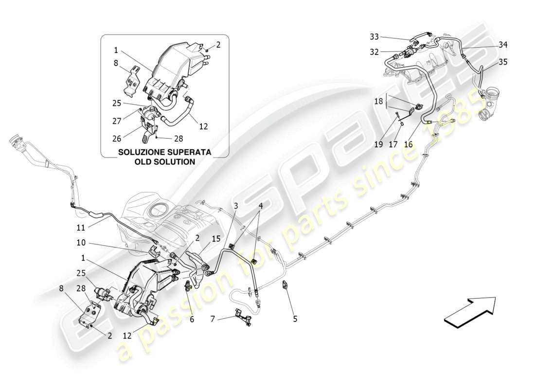 maserati levante zenga (2020) fuel vapour recirculation system part diagram