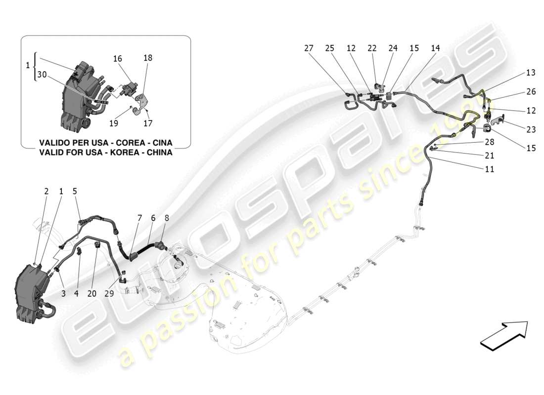 maserati grecale trofeo (2023) fuel vapour recirculation system part diagram