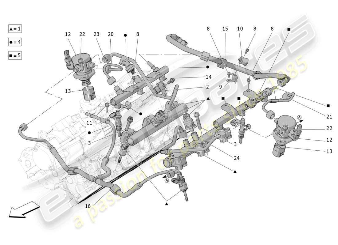 maserati grecale trofeo (2023) fuel pumps and connection lines part diagram