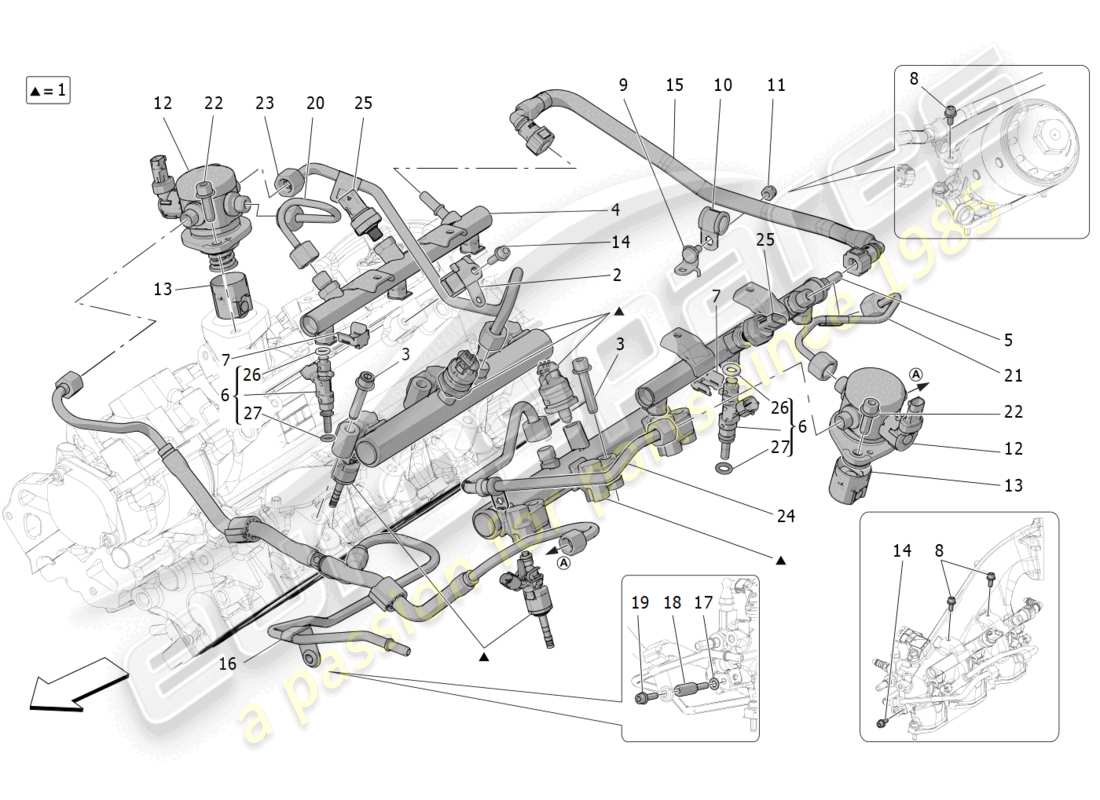 maserati mc20 cielo (2023) fuel pumps and connection lines part diagram