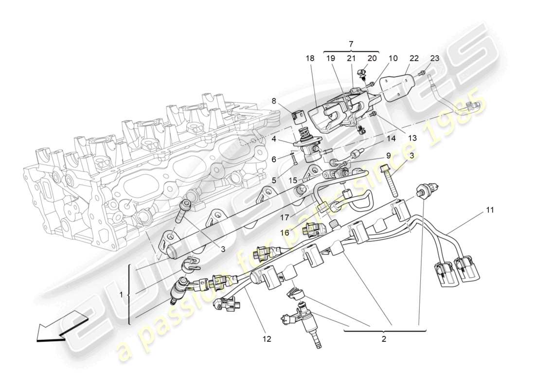 maserati ghibli (2017) fuel pumps and connection lines part diagram